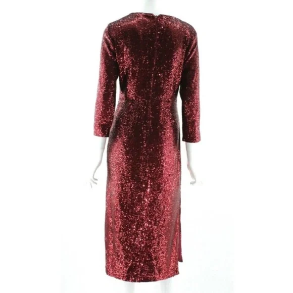 A.L.C. Jagger Sequin Midi Dress in Bordeaux - Picture 10 of 15